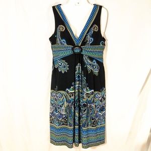 Studio I Sleeveless Retro Paisley Dress